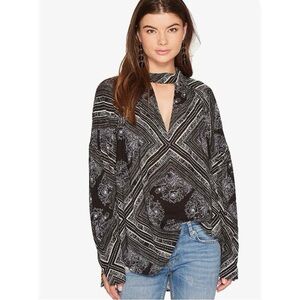 NWT Free People Black Walking On A Dream Tunic Top XS